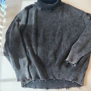 Young, Fabulous & Broke Distressed Gray Sweater